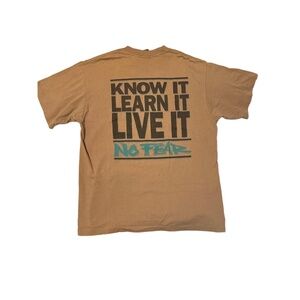 No Fear T-Shirt Mens X-Large Brown Tan 90s Vintage Graphic Logo Retro Streetwear